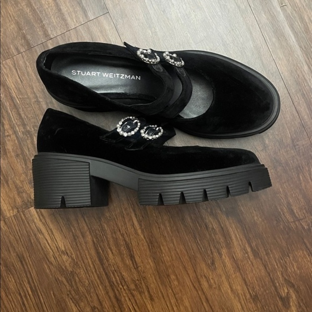 STUART WEITZMAN soho leighton platform mary jane in black 10.5